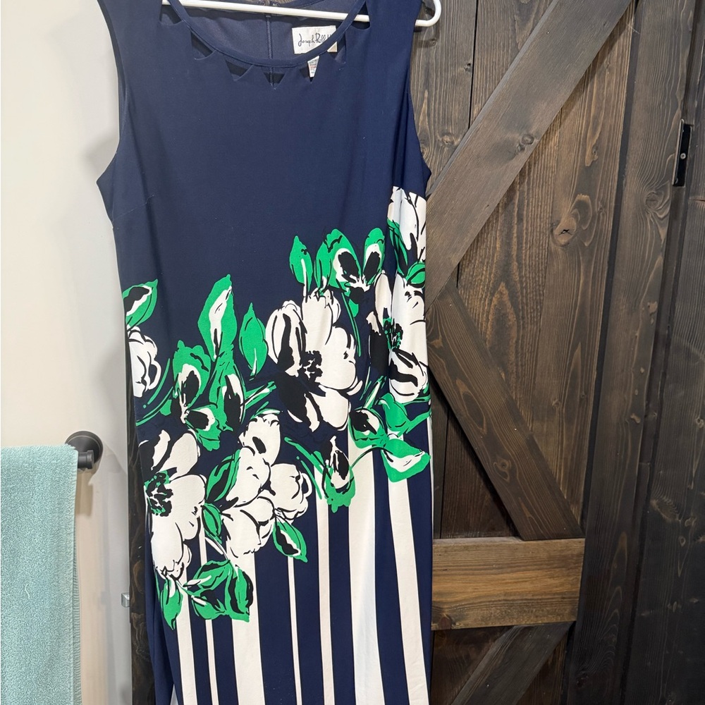 Joseph Ribkoff Navy Floral Midi Dress